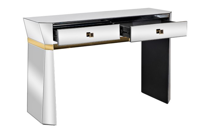 Консоль 2 ящика с золотистой отделкой 120*42*79см (TT-00006823)