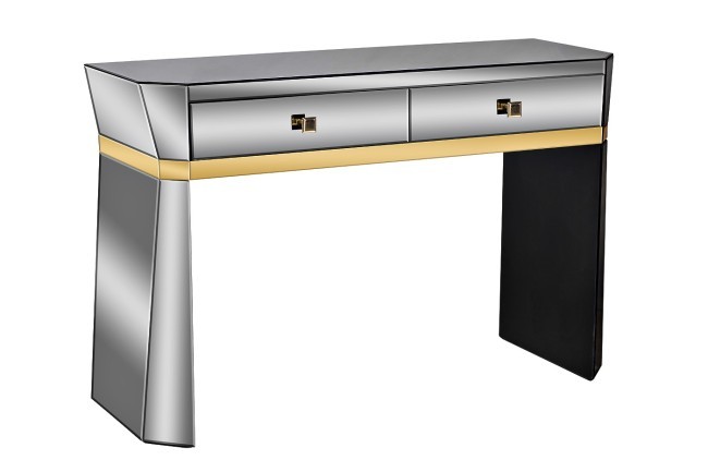 Консоль 2 ящика с золотистой отделкой 120*42*79см (TT-00006823)