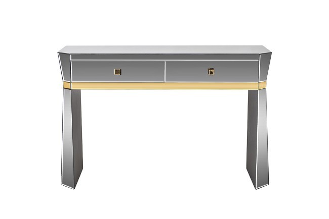 Консоль 2 ящика с золотистой отделкой 120*42*79см (TT-00006823)