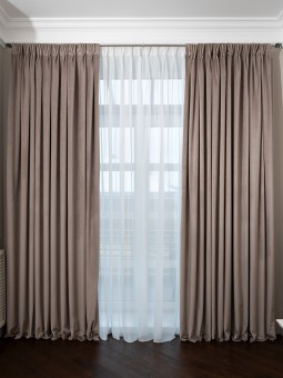 Портьера Silkу бежевая  димаут 275*260 (TT-00014864)