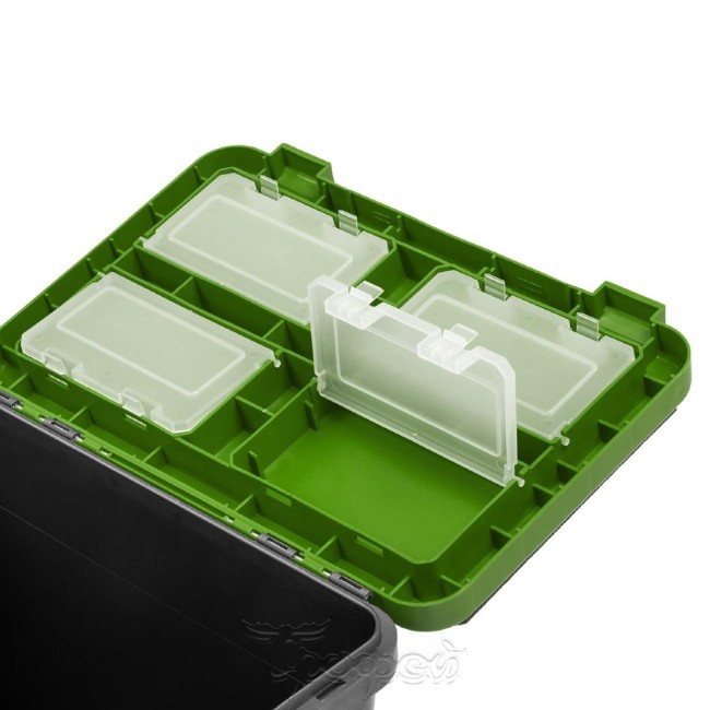 Ящик рыболовный зимний Helios односекционный 19л серый/салатовый (HS-IB-19-GG-1) (70118)