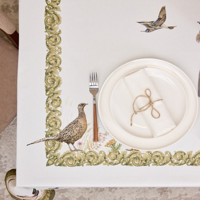 Скатерть "охота"140х180см , 100% хлопок,  зеленый , твил, пропитка Lefard (850-751-2) Скатерть "охота"140х180см , 100% хлопок,  зеленый , твил, пропитка Lefard (850-751-2)