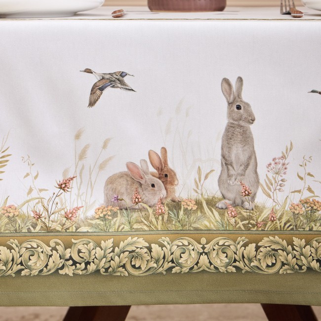 Скатерть "охота"140х180см , 100% хлопок,  зеленый , твил, пропитка Lefard (850-751-2) Скатерть "охота"140х180см , 100% хлопок,  зеленый , твил, пропитка Lefard (850-751-2)