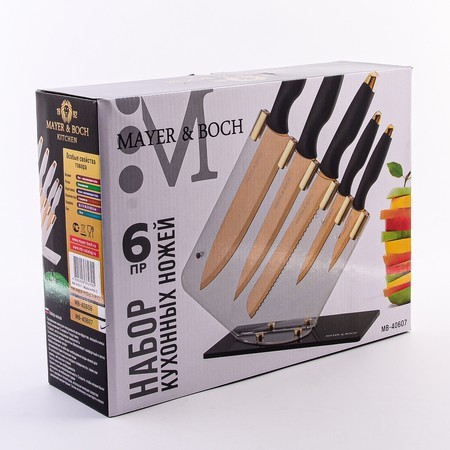 Набор кухонных ножей нерж/ст/полипропилен + подставка пластик 6пр Mayer&Boch (40607) Набор кухонных ножей нерж/ст/полипропилен + подставка пластик 6пр Mayer&Boch (40607)