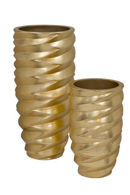 Кашпо волнистое цвет золото d30*50см (TT-00011765)