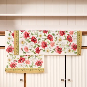 Набор полотенец 2 шт "маки" 40х60см ,кремовый, 100% хлопок,твил Lefard (850-731-63)