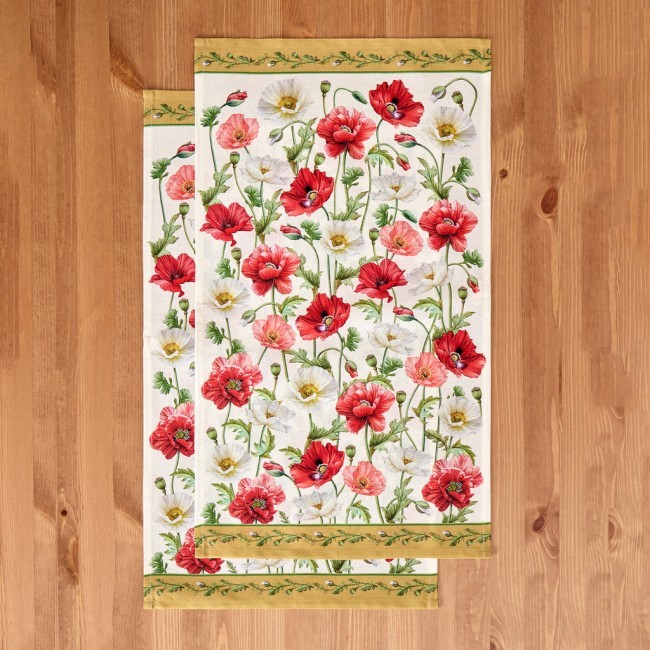 Набор полотенец 2 шт "маки" 40х60см ,кремовый, 100% хлопок,твил Lefard (850-731-63)