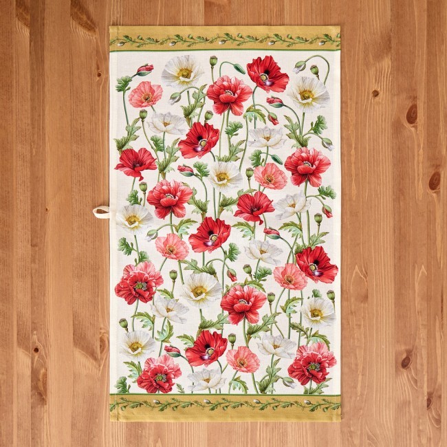 Набор полотенец 2 шт "маки" 40х60см ,кремовый, 100% хлопок,твил Lefard (850-731-63)