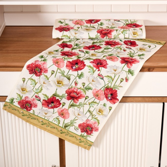 Набор полотенец 2 шт "маки" 40х60см ,кремовый, 100% хлопок,твил Lefard (850-731-63)