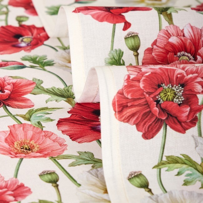 Набор полотенец 2 шт "маки" 40х60см ,кремовый, 100% хлопок,твил Lefard (850-731-63)