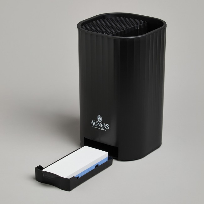 Подставка для ножей agness с точильным камнем 13,6*14,6*23 см Agness (907-323)