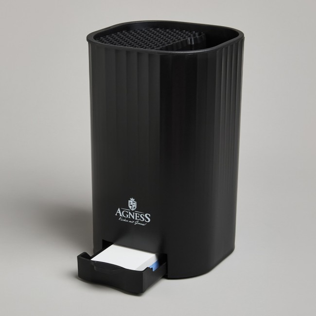 Подставка для ножей agness с точильным камнем 13,6*14,6*23 см Agness (907-323)