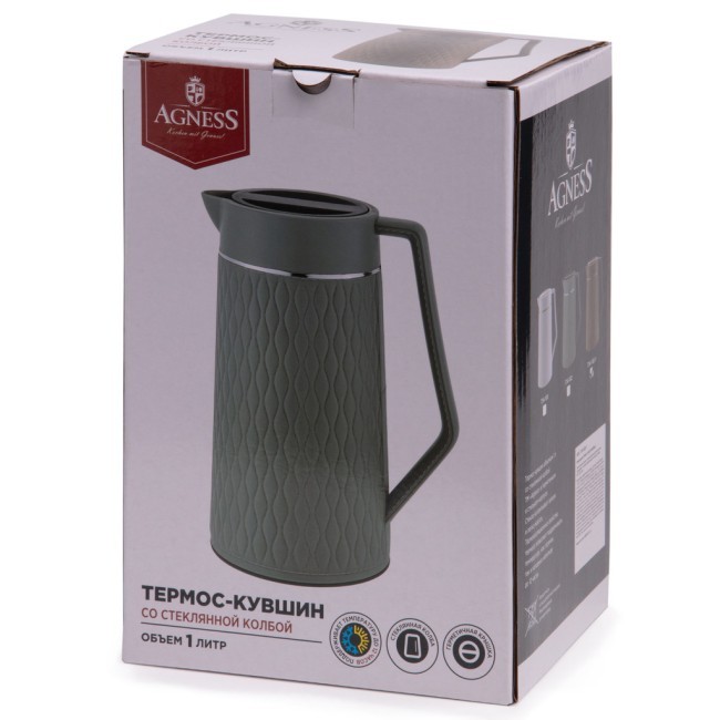 Термос 1л цвет кофейный Agness (734-102-1)