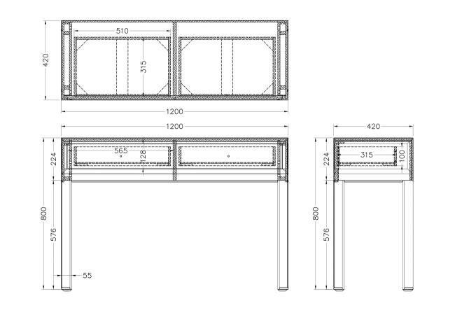 Консоль зеркальная, 2 ящика 120*42*80см (TT-00002022) Консоль зеркальная, 2 ящика 120*42*80см (TT-00002022)