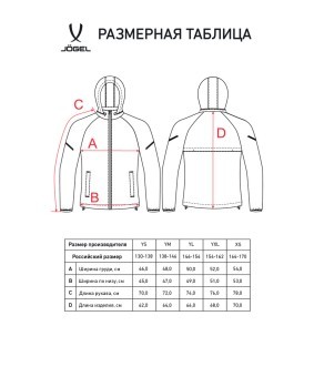 Куртка ветрозащитная JOGEL CAMP 2 Rain Jacket, серый, детский (2113015)