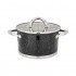 Кастрюля agness со стеклянной крышкой, нерж.сталь, серия black marble 2,5л 18х10,5см Agness (937-306)