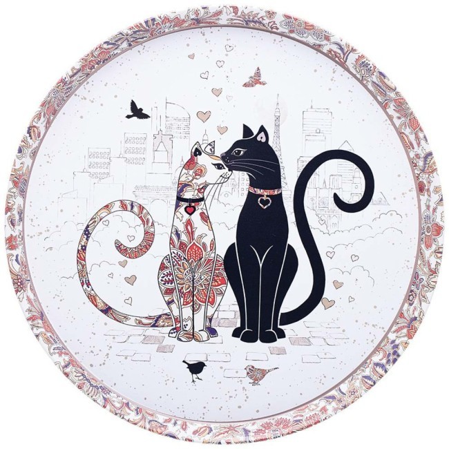 Поднос сервировочный agness "парижские коты"  33*2,1 см Agness (898-040)