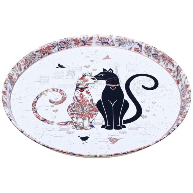 Поднос сервировочный agness "парижские коты"  33*2,1 см Agness (898-040)