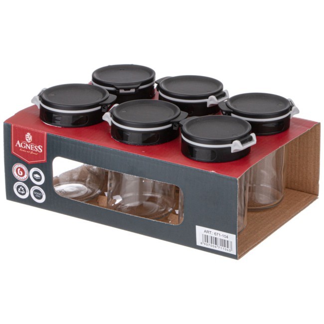 Набор емкостей для специй 6шт 200мл agness Agness (671-104)
