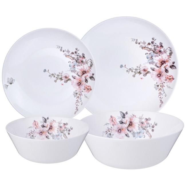 Набор столовый agness flower symphony 19пр: 24см/21,5см/15см /19см Agness (598-077)