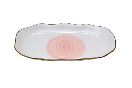 Тарелка овальная MISTERO розовая 30см (6) (TT-00008239)