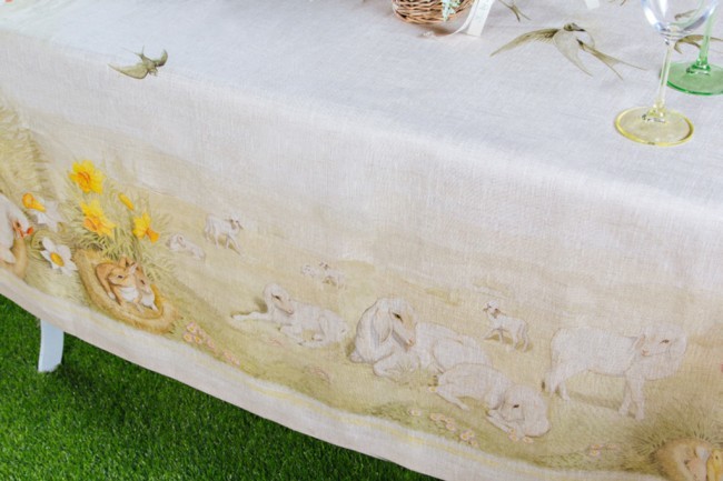 Скатерть "pet farm" 170*170 см. Tessitura Toscana Telerie (208-307)