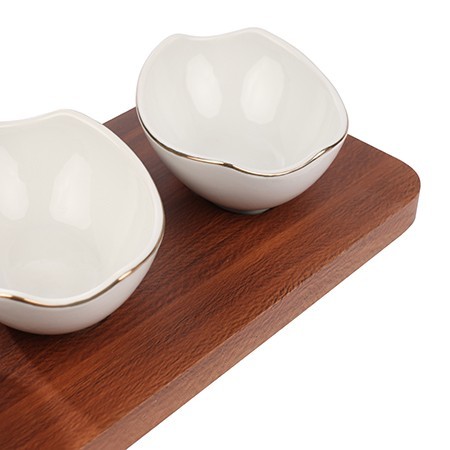 Менажница на подставке 3 блюда 4пр керамика LR (90053-435)