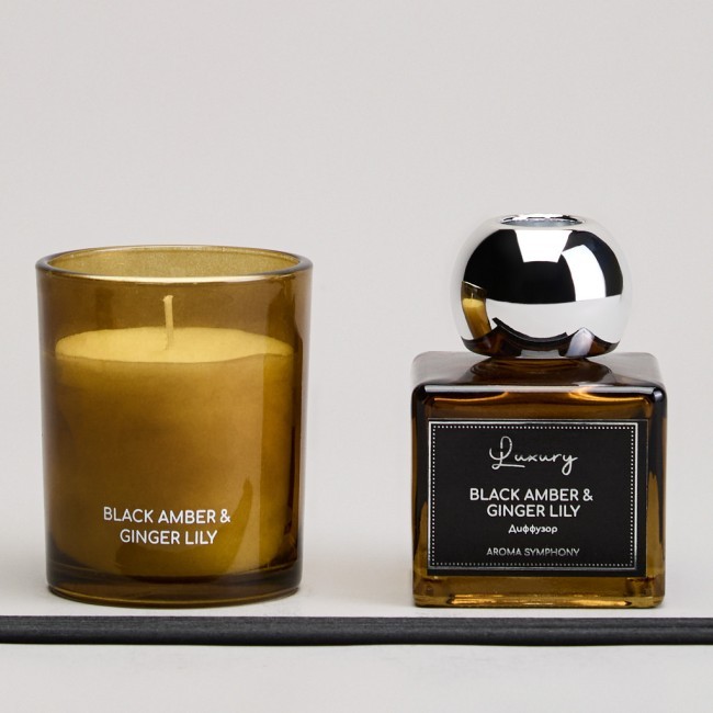 Набор ароматический "luxury" свеча в стакане 6*7,5 см и диффузор 70 мл black amber&ginger lily Lefard (605-119) Набор ароматический "luxury" свеча в стакане 6*7,5 см и диффузор 70 мл black amber&ginger lily Lefard (605-119)
