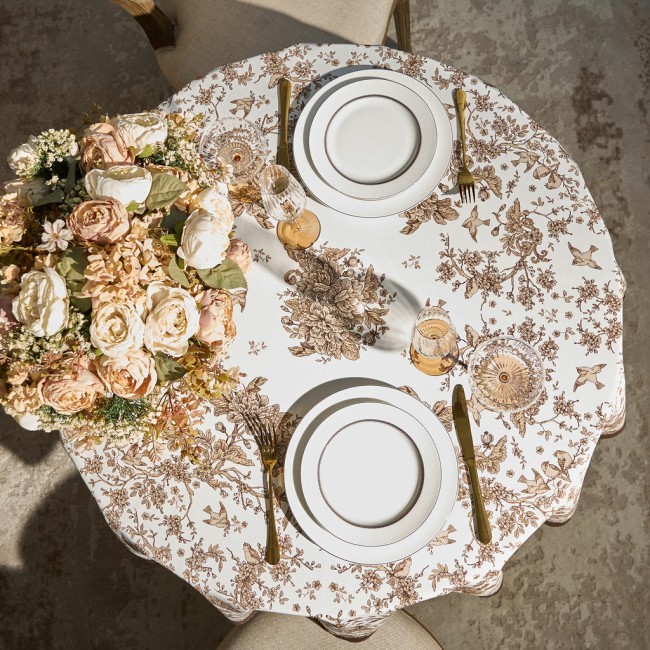 Скатерть круглая " royal garden" 150 см,белый ,100% хлопок ,твил с пропиткой Lefard (850-754-24) Скатерть круглая " royal garden" 150 см,белый ,100% хлопок ,твил с пропиткой Lefard (850-754-24)