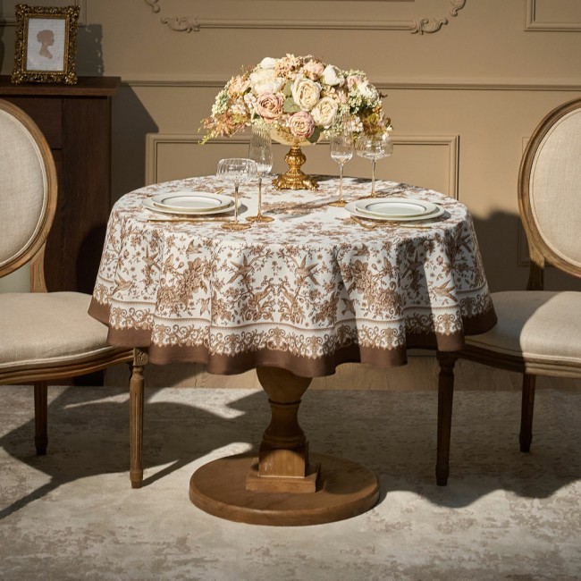 Скатерть круглая " royal garden" 150 см,белый ,100% хлопок ,твил с пропиткой Lefard (850-754-24) Скатерть круглая " royal garden" 150 см,белый ,100% хлопок ,твил с пропиткой Lefard (850-754-24)