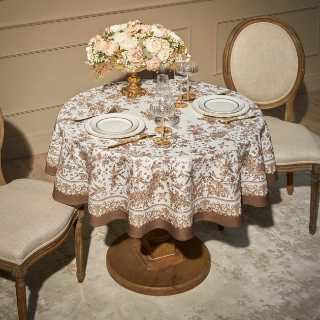 Скатерть круглая " royal garden" 150 см,белый ,100% хлопок ,твил с пропиткой Lefard (850-754-24) Скатерть круглая " royal garden" 150 см,белый ,100% хлопок ,твил с пропиткой Lefard (850-754-24)