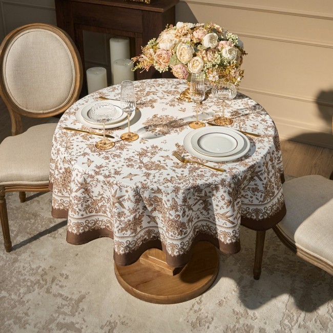 Скатерть круглая " royal garden" 150 см,белый ,100% хлопок ,твил с пропиткой Lefard (850-754-24) Скатерть круглая " royal garden" 150 см,белый ,100% хлопок ,твил с пропиткой Lefard (850-754-24)