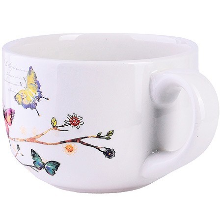 Кружка-супница 550мл Бабочки в саду доломит LR (60121) Кружка-супница 550мл Бабочки в саду доломит LR (60121)